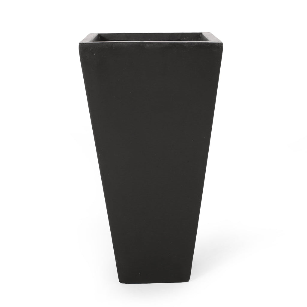 13" Outdoor Modern MGO Small Cast Stone Planter