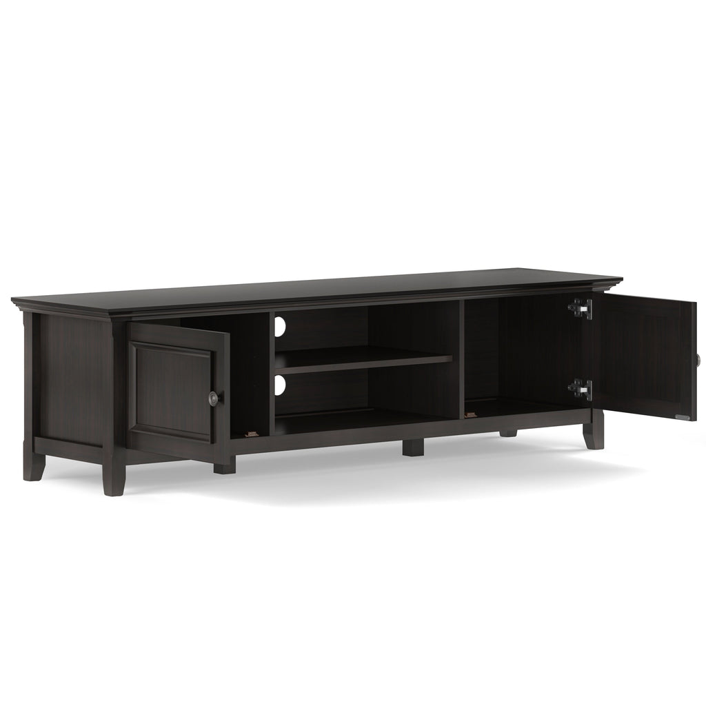Amherst 72 Inch Wide Solid Wood Low TV Stand in Hickory
